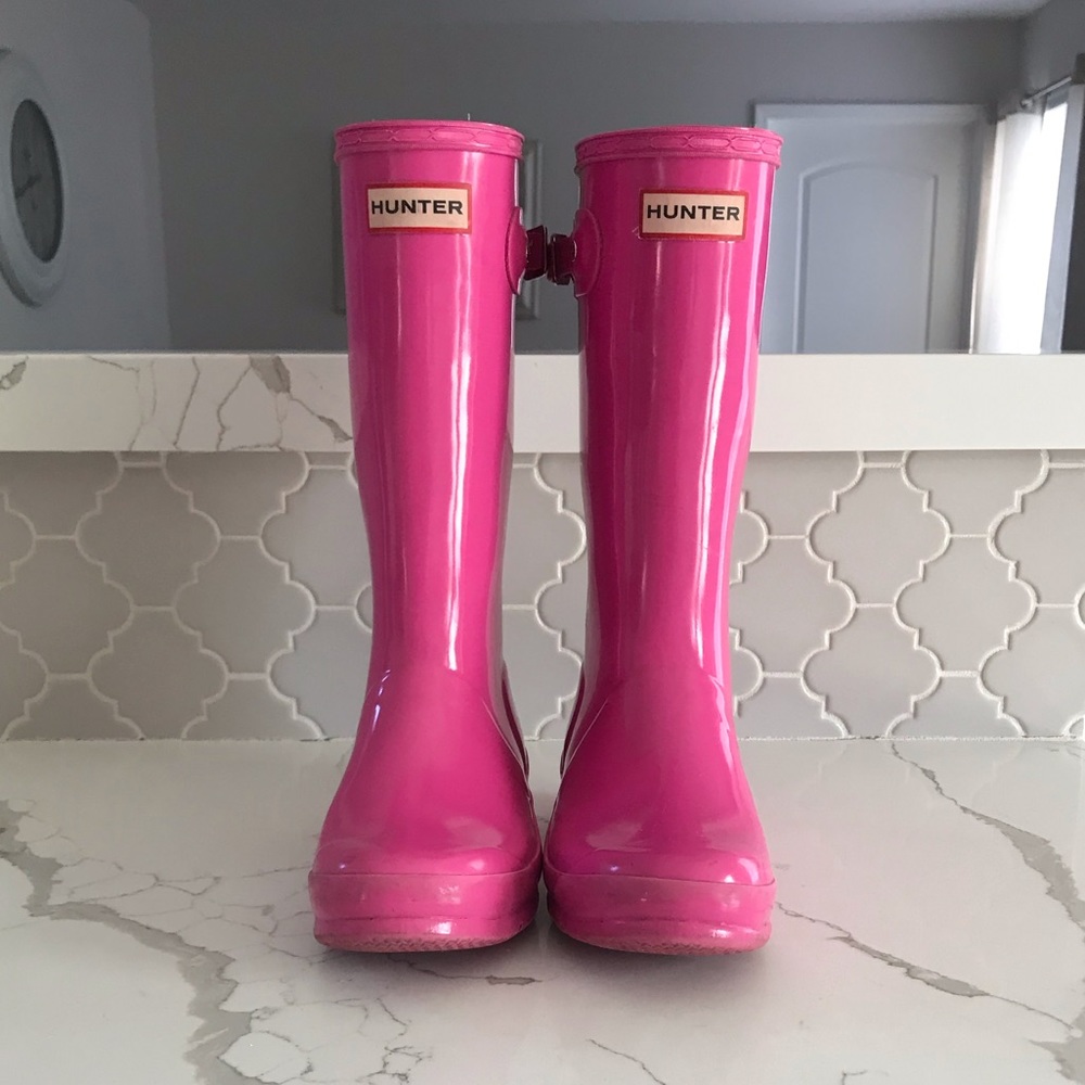 HUNTER original gloss pink boots💕